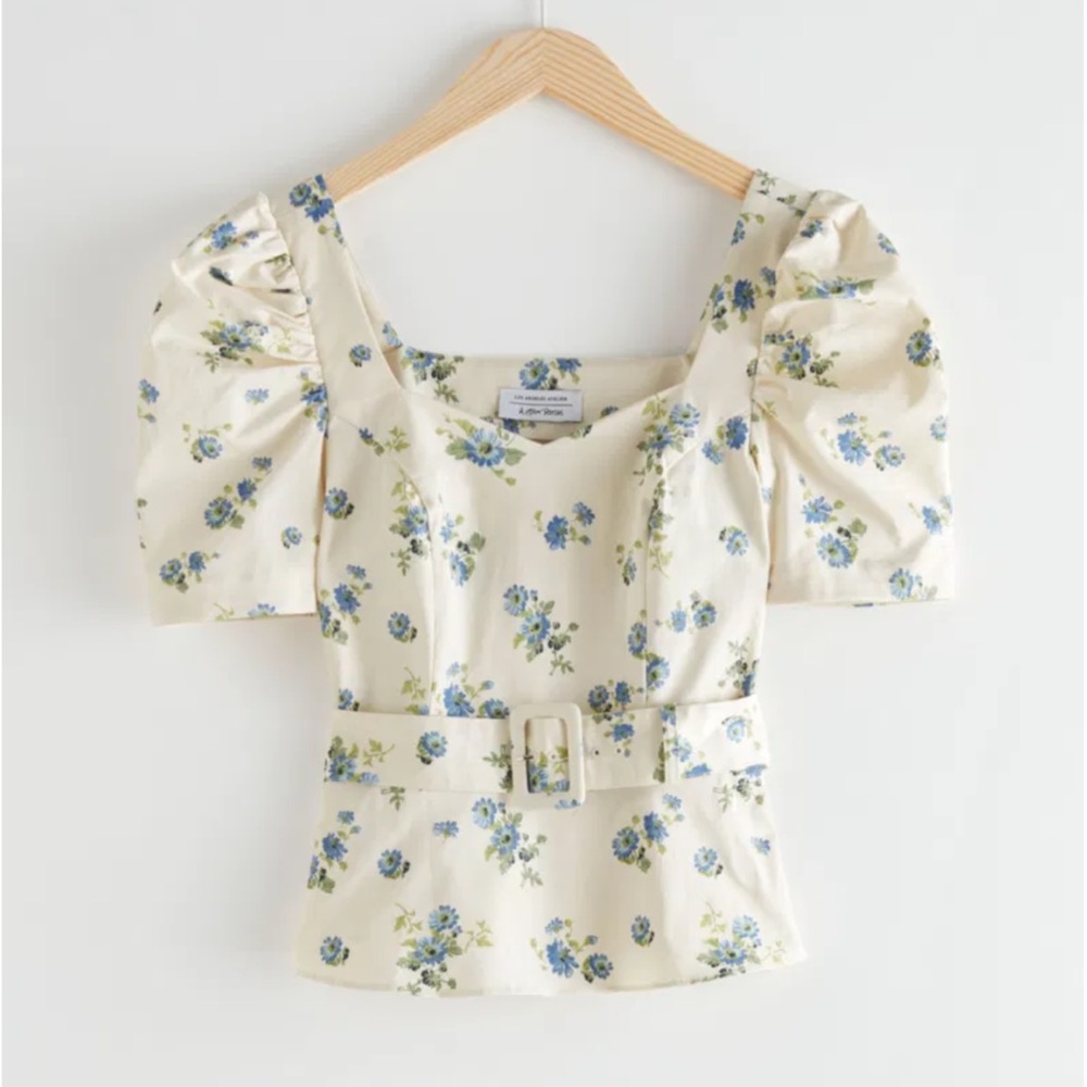 & Other Stories Puff Sleeves Peplum Top 10